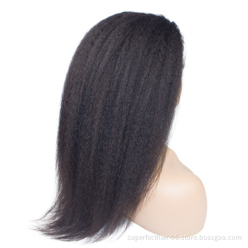 Pre Plucked With 100% Remy Human Hair Virgin Baby Hair Wigs Kinky Straight Wig 13x4 Lace Front Human Hair Wig
